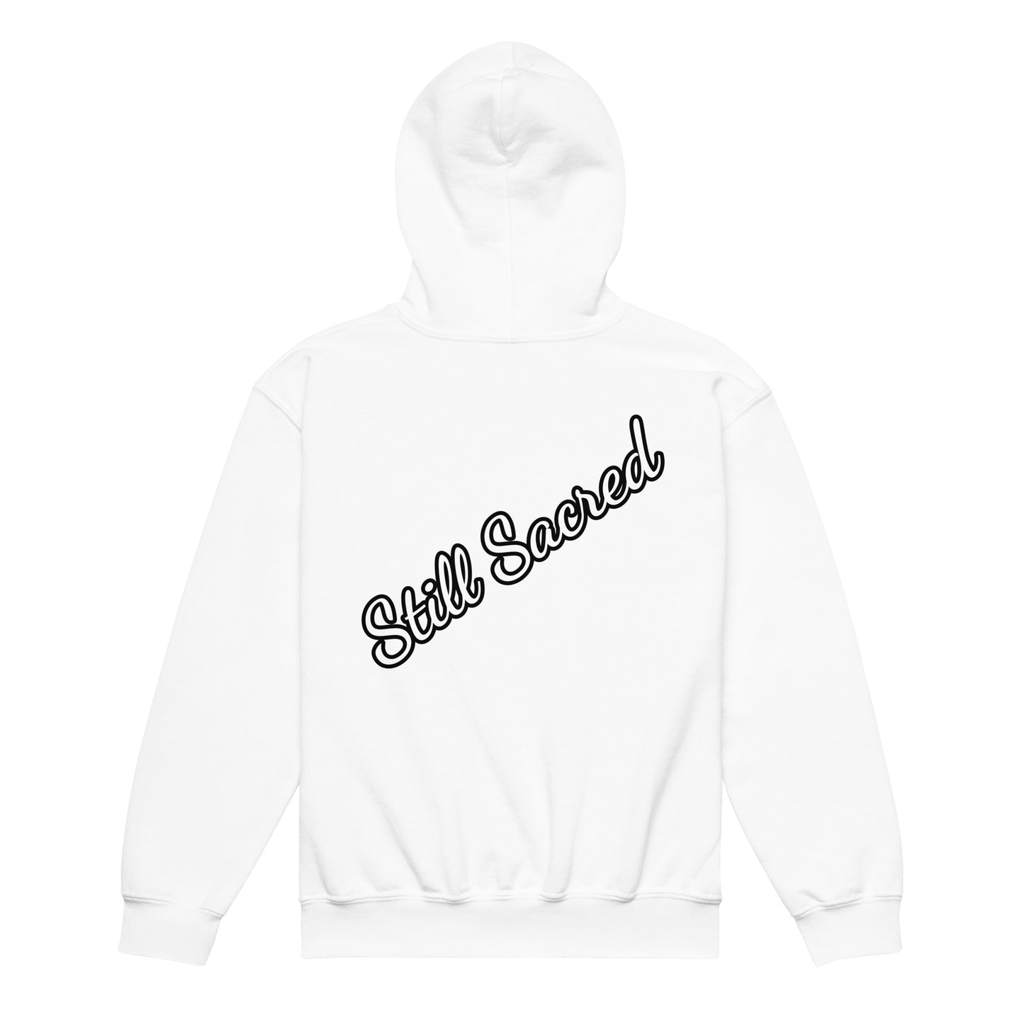 White Heavy blend Still Sacred Majestic Unicorn, back view