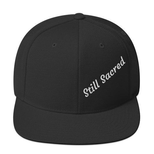 black Still Sacred Trucker cap, front View, streetwear