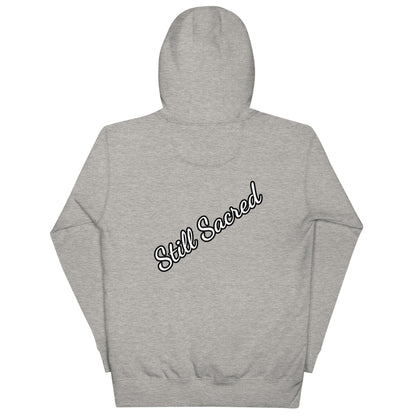 gray Still Sacred unisex premium hoodie – back view streetwear apparel