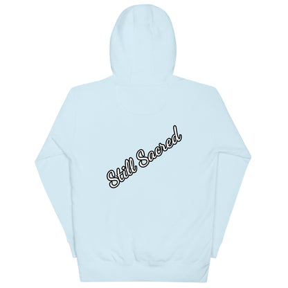 light blue Still Sacred unisex premium hoodie – back view streetwear apparel