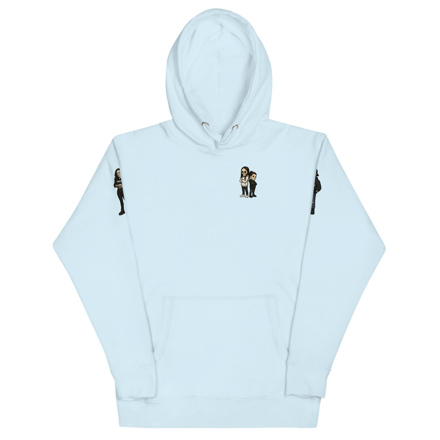 light blue Still Sacred unisex premium hoodie – front view streetwear apparel