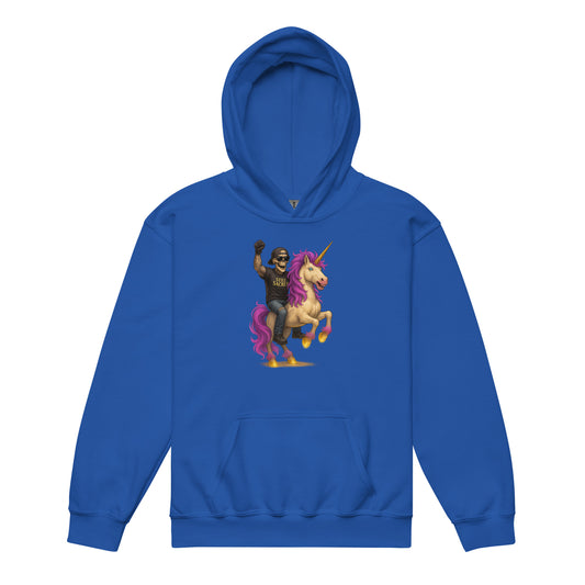 Blue Heavy blend Still Sacred Majestic Unicorn, front view