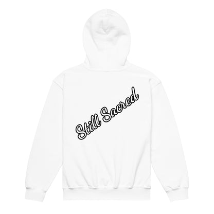 White Heavy blend Still Sacred Majestic Unicorn, back view