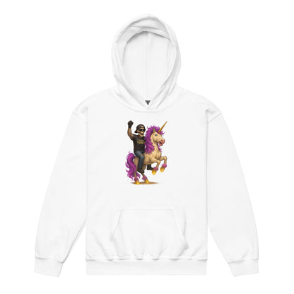 White Heavy blend Still Sacred Majestic Unicorn, front view