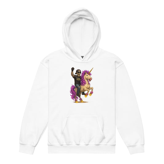 White Heavy blend Still Sacred Majestic Unicorn, front view